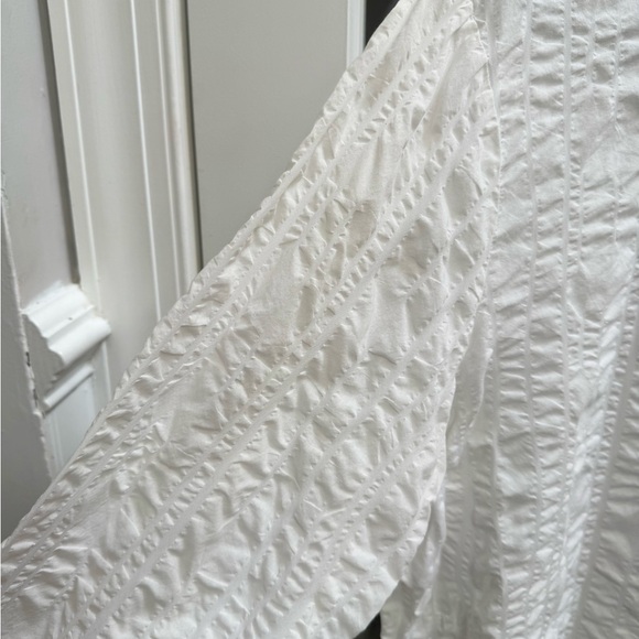 Eileen Fisher White Textured Blouse - Picture 2 of 2